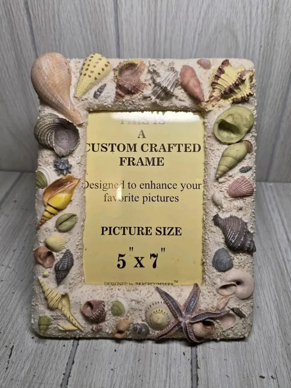 Vtg Seashell Photo Picture Frame 5x7 Beach House Seashore Nautical Beachcombers